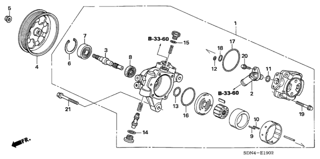 2006 Honda Accord P.S. Pump (L4) Diagram