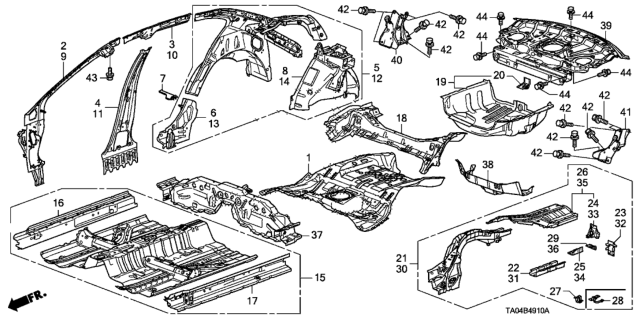 2008 Honda Accord Floor - Inner Panel Diagram