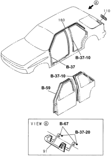 1995 Honda Passport Protector, RR. Wiper Diagram for 8-94379-243-3