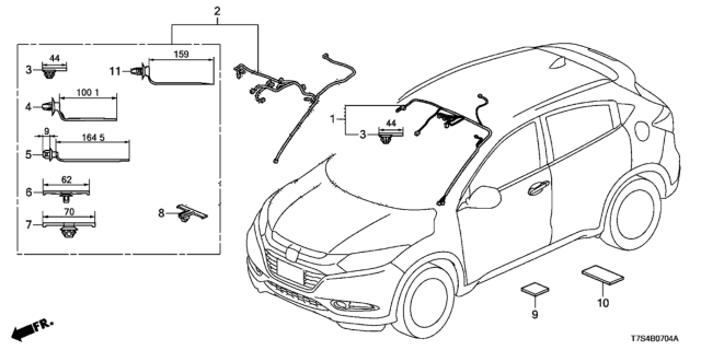 2018 Honda HR-V Wire, Sunroof Diagram for 32159-T7S-A01