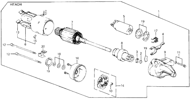 1989 Honda Civic Screw, Armature Inspection Diagram for 31237-PJ7-005