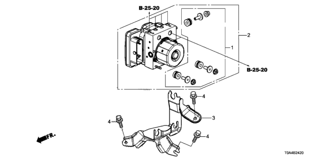 2015 Honda CR-V Modulator Assy., Vsa Diagram for 57111-T1X-A03