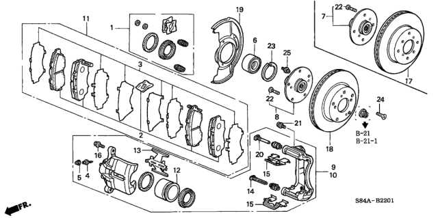 2002 Honda Accord Shim Set, FR. Diagram for 06455-S0K-J10