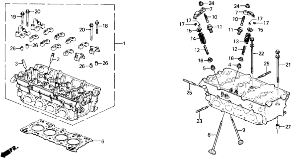 1989 Honda Prelude Arm, Valve Rocker Diagram for 14621-PH3-000