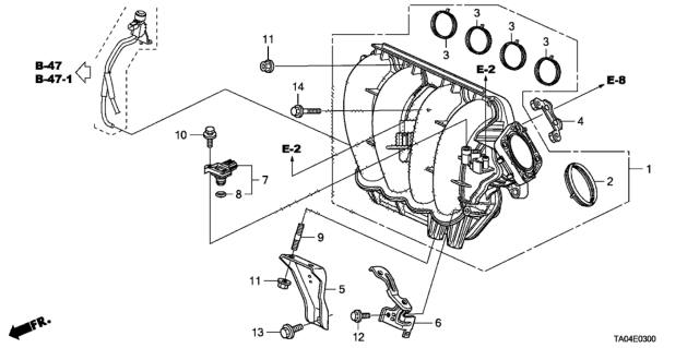 2008 Honda Accord Intake Manifold (L4) Diagram