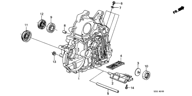 1988 Honda Accord Case, Torque Converter Diagram for 21110-PF4-L00