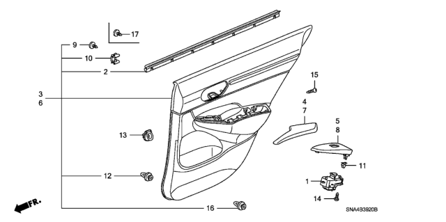 2007 Honda Civic Lining, L. RR. Door (Lower) (Typeh) (Taupe/Ivory) Diagram for 83753-SNA-A21ZD