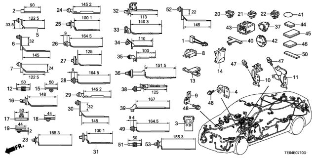 2010 Honda Accord Clip, Wire Harness (125MM) (Seal) Diagram for 91545-SJA-003