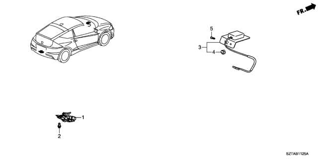 2014 Honda CR-Z Camera Assy., Rearview Diagram for 39530-SZT-J01
