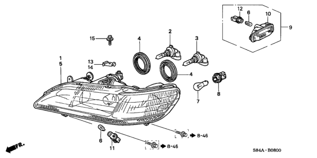 2002 Honda Accord Headlight Diagram