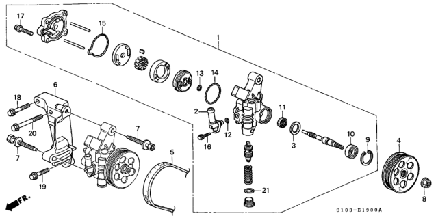 2001 Honda CR-V Pump Sub-Assembly, Power Steering Diagram for 56110-P3F-013