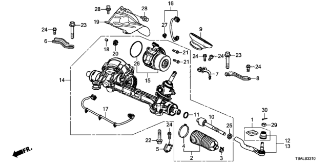 2020 Honda Civic Rack Assembly, Power Steering (Eps) (Service) Diagram for 53620-TBF-A50