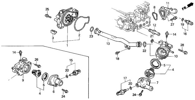 1993 Honda Prelude Pipe, Connecting Diagram for 19505-P14-A00