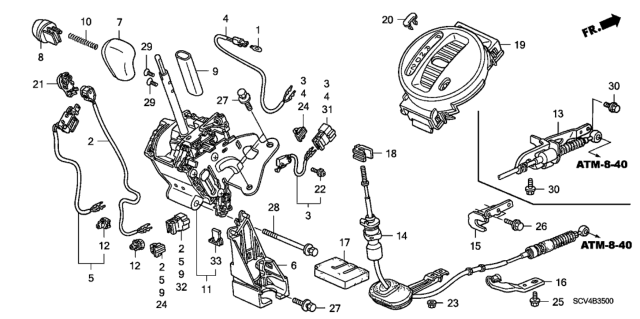 2004 Honda Element Wire, Control Diagram for 54315-SCV-A81