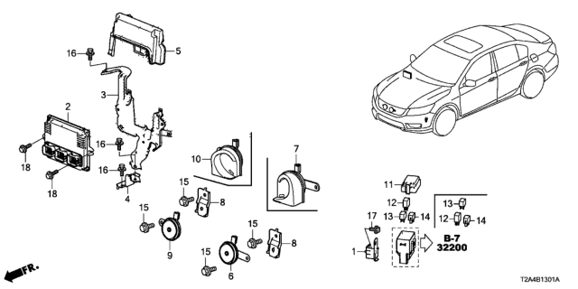 2015 Honda Accord Control Module, Powertrain Diagram for 37820-5G1-L14