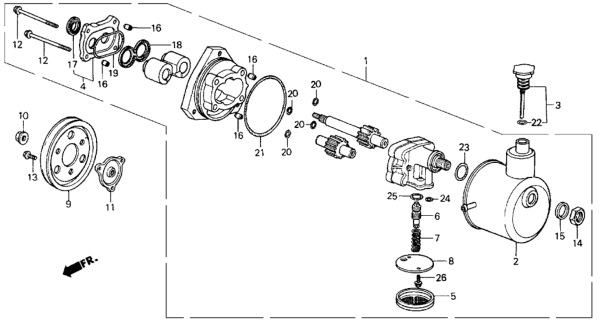 1985 Honda Civic Flange, Pulley Diagram for 56481-PC1-000