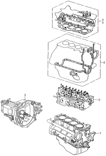 1978 Honda Civic Engine Assy. - Transmission Assy. - Gasket Sets Diagram