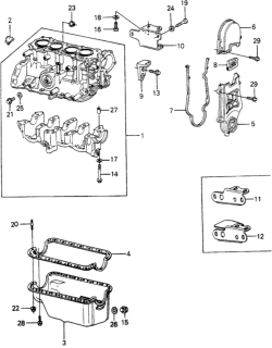 1981 Honda Civic Bracket, Engine Mounting Diagram for 11901-PA5-000