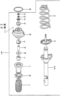 1980 Honda Accord Seal, RR. Shock Absorber Mounting Diagram for 52941-672-000