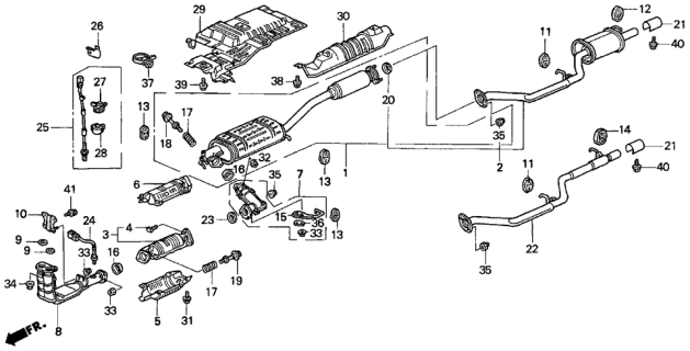 1996 Honda Odyssey Pipe, Exhuast Joint Diagram for 18202-SX0-C01