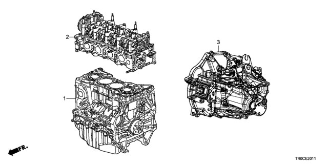 2015 Honda Civic Engine Assy. - Transmission Assy. (2.4L) Diagram