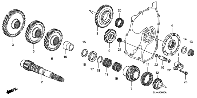 2008 Honda Fit Gear, Countershaft Second Diagram for 23441-RMM-000