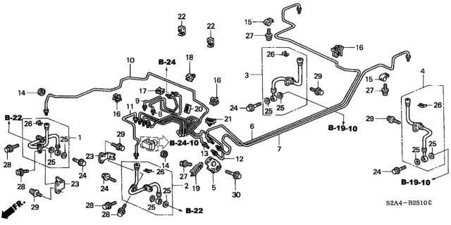 2001 Honda S2000 Brake Lines (ABS) Diagram