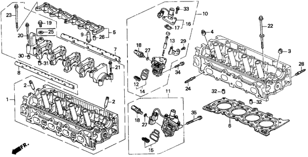1997 Honda Del Sol Gasket, Cylinder Head Diagram for 12251-P2J-004
