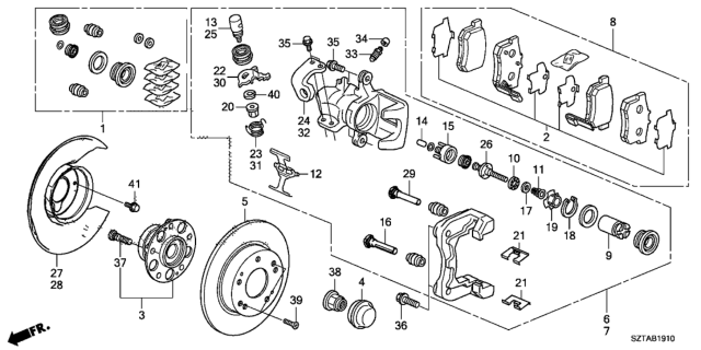 2015 Honda CR-Z Rear Brake Diagram