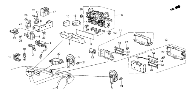 1986 Honda CRX Fuse Box - Relay - Horn Diagram
