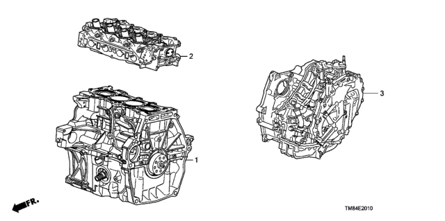 2010 Honda Insight Engine Assy. - Transmission Assy. Diagram
