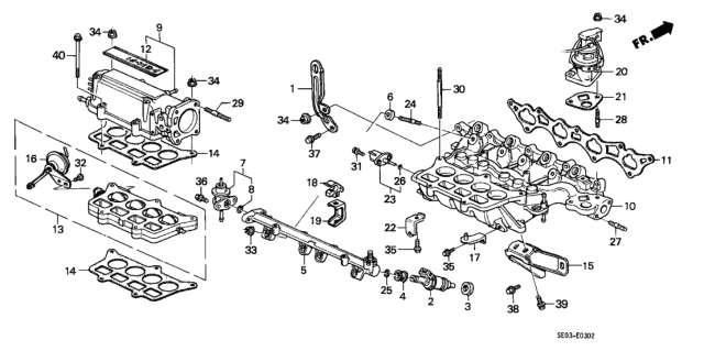 1989 Honda Accord Intake Manifold (PGM-FI) Diagram