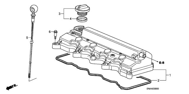 2009 Honda Civic Cylinder Head Cover (1.8L) Diagram
