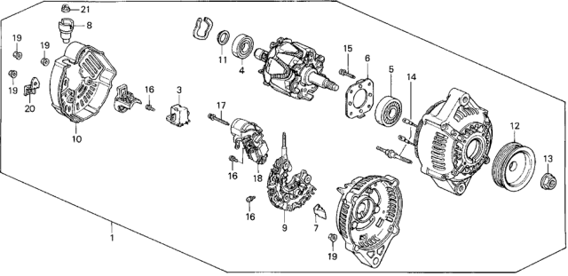 1995 Honda Civic Alternator (Denso) Diagram