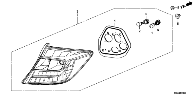 2012 Honda Civic Taillight Assy., R. Diagram for 33500-TR2-A01