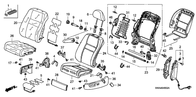 2009 Honda CR-V Cover, Left Front Seat Cushion Trim (Atlas Gray) (Leather) Diagram for 81531-SXS-A51ZA