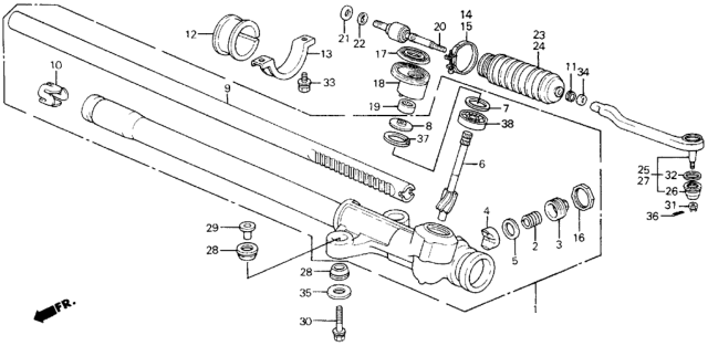 1988 Honda Civic Steering Gear Box Diagram
