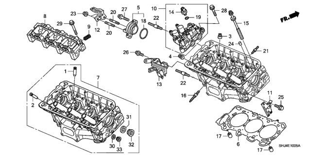 2009 Honda Odyssey Rear Cylinder Head Diagram