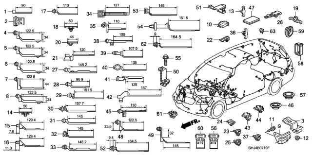 2009 Honda Odyssey Band, Wire Harness Offset (20)(W/Seal)(Dark Green) Diagram for 32132-SFE-003