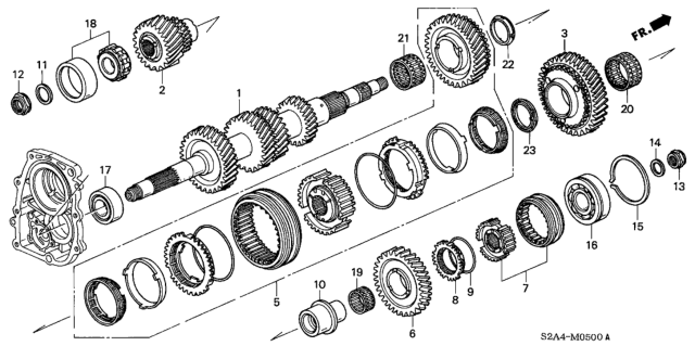 2000 Honda S2000 Gear Set, Countershaft Second Diagram for 23432-PCY-306