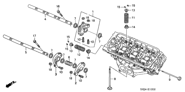2006 Honda Odyssey Shaft, FR. In. Rocker Arm Diagram for 14631-RDV-J00