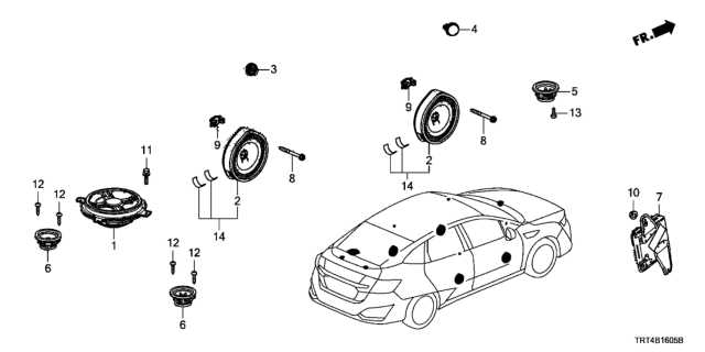2020 Honda Clarity Fuel Cell AMPLIFIER ASSY., PREMIUM AUDIO Diagram for 39186-TBV-A01