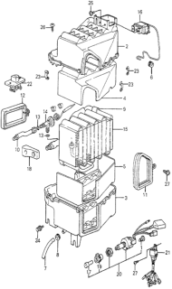 1982 Honda Accord Resistor, Blower Diagram for 38760-SA5-003