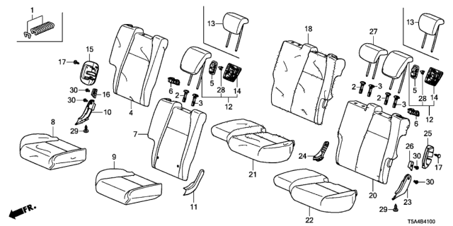2016 Honda Fit Pad, R. RR. Seat Cushion Diagram for 82137-TST-A11