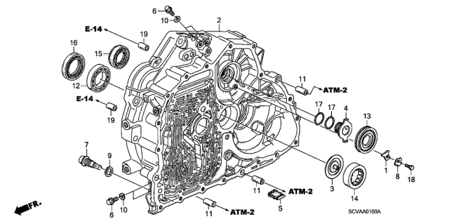 2009 Honda Element Case, Torque Converter Diagram for 21111-RZJ-305