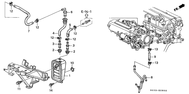 2000 Honda Civic Breather Chamber (DOHC VTEC) Diagram