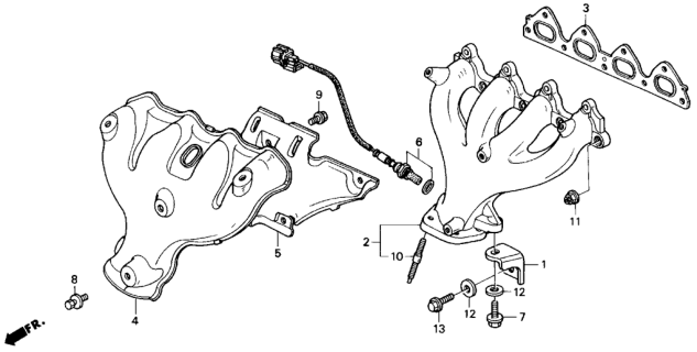 1995 Honda Del Sol Exhaust Manifold Diagram