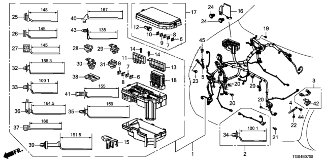2021 Honda Passport Module Assembly, Relay Diagram for 38830-TZ3-A01