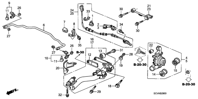 2008 Honda Element Arm, Right Rear (Upper) (Abs) Diagram for 52390-SCV-A11