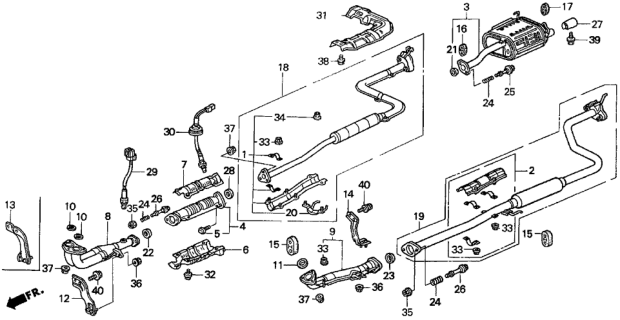 1996 Honda Del Sol Bracket, Exhuast Pipe Mounting Diagram for 18222-ST7-A00